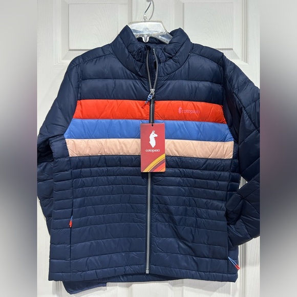 Cotopaxi Women’s Large Fuego Down Jacket Puffer Puff Blue Pink NWT Ink Rosewood